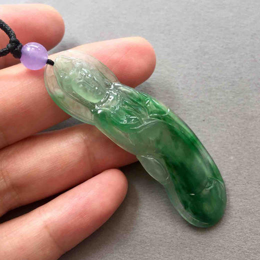 冰种阳绿翡翠观音 商品图6