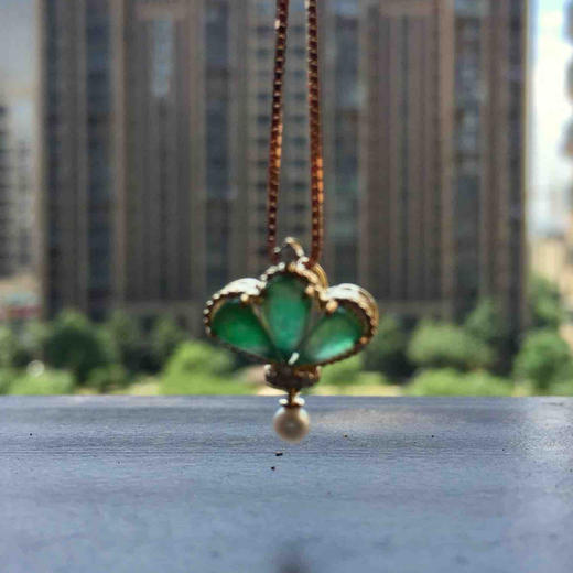 冰种阳绿翡翠皇冠吊坠18k黄金钻石镶嵌 商品图8