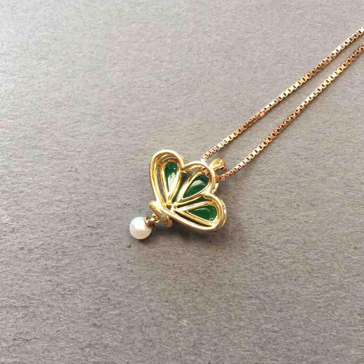 冰种阳绿翡翠皇冠吊坠18k黄金钻石镶嵌 商品图4