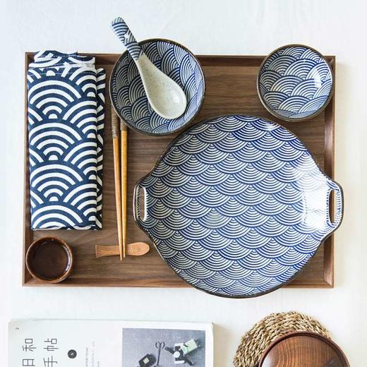 摩登主妇创意釉下彩波浪纹陶瓷盘子菜盘鱼盘米饭碗汤碗家用餐具1 商品图2