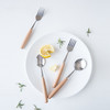 摩登主妇 日式便携餐具木柄勺子 家用餐具可爱木柄筷 叉子水果叉1 商品缩略图2