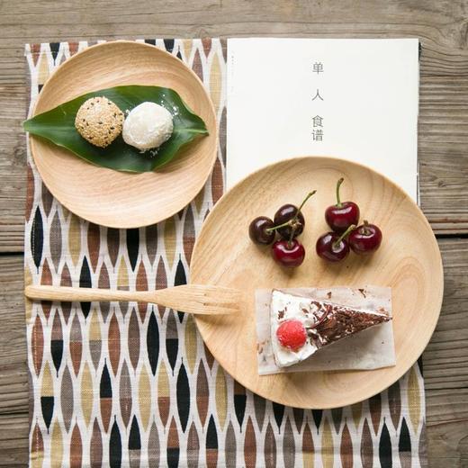 日式欧式原单实木原木托盘糕点盘 圆形小盘碟子杯垫餐盘子 蛋糕盘1 商品图1