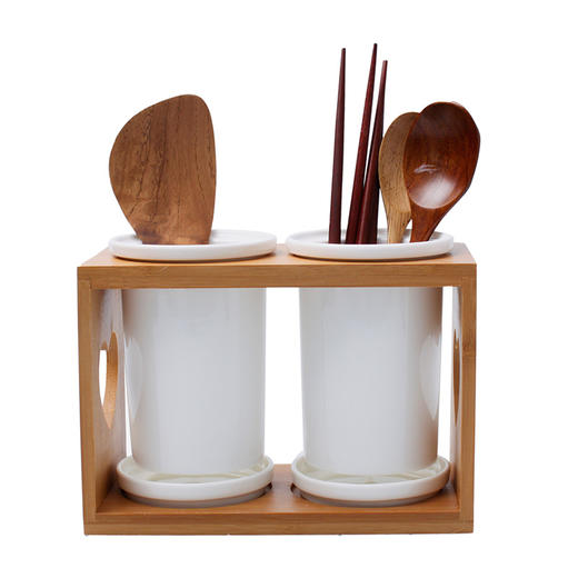 摩登主妇 竹制筷子筒陶瓷筷笼 创意筷子盒 家用防霉沥水筷子架1 商品图4
