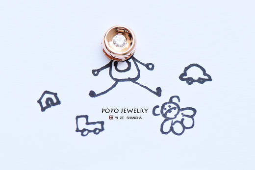 【POPO`s JEWELRY】18k玫瑰金幸运钻石小吊坠——轻奢 Illusions系列 商品图11