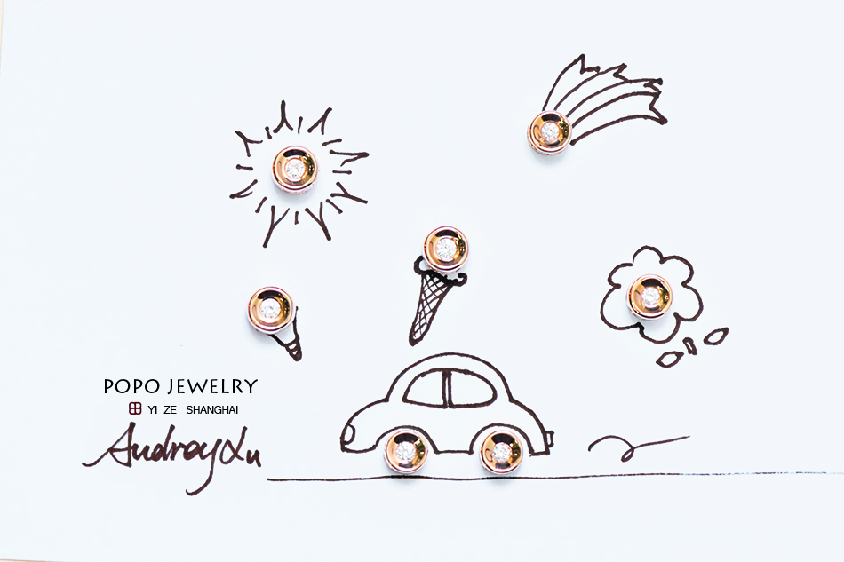 【POPO`s JEWELRY】18k玫瑰金幸运钻石小吊坠——轻奢 Illusions系列