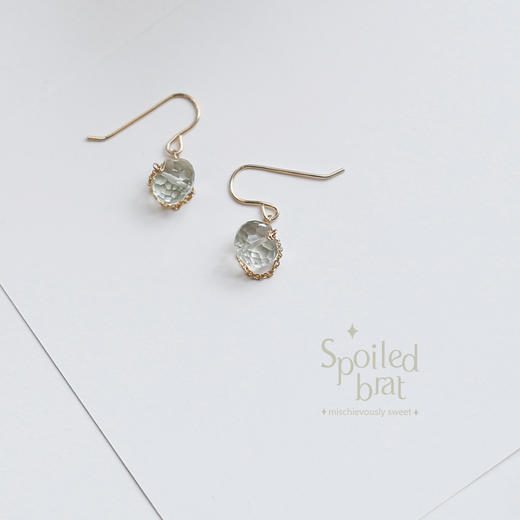 SpoiledBart Jewelry 14K注金 天然绿紫晶 耳环 商品图1