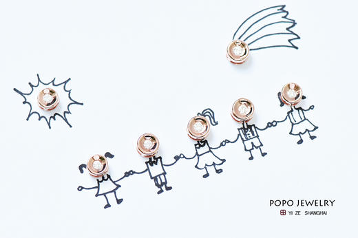 【POPO`s JEWELRY】18k玫瑰金幸运钻石小吊坠——轻奢 Illusions系列 商品图1