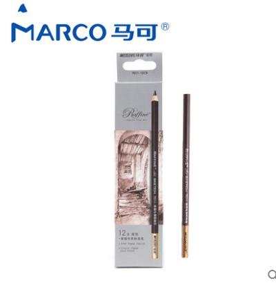 马可Marco专业美术棕色圆杆素描绘画铅笔7011 商品图0