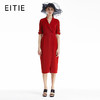 EITIE爱特爱商场同款夏季通勤纯色气质OL翻领连衣裤裙5507256 商品缩略图0