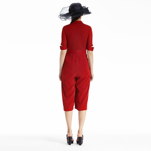 EITIE爱特爱商场同款夏季通勤纯色气质OL翻领连衣裤裙5507256 商品图1