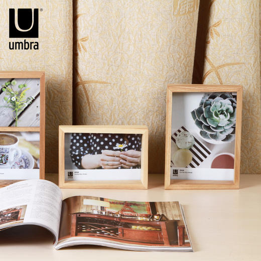 umbra爱集实木相框摆台 欧式创意木质复古照片相片框简约画框 商品图0
