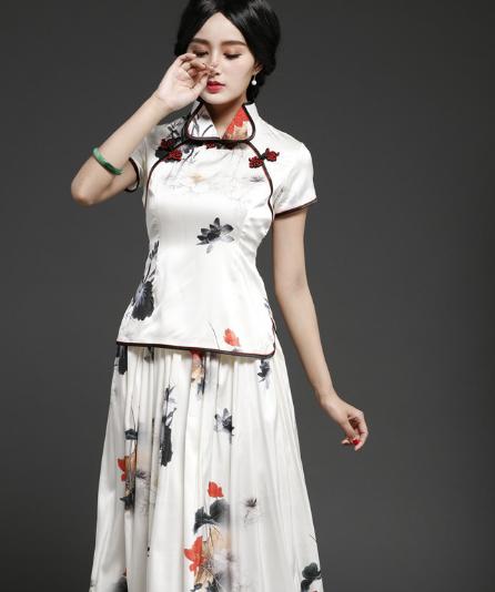 QYH1697320重磅真丝高端修身民族风两件套 商品图0