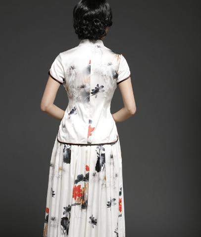 QYH1697320重磅真丝高端修身民族风两件套 商品图1