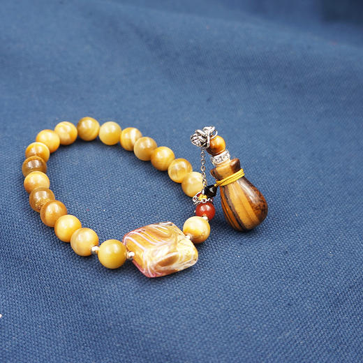 精油瓶 扩香首饰 手链天然精油石 净水瓶金虎眼石手串 商品图1