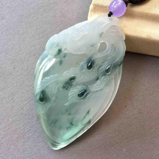 翡翠高冰种飘花凤凰，林双作品 商品图0
