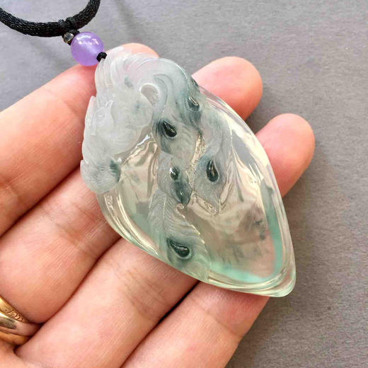 翡翠高冰种飘花凤凰，林双作品 商品图5