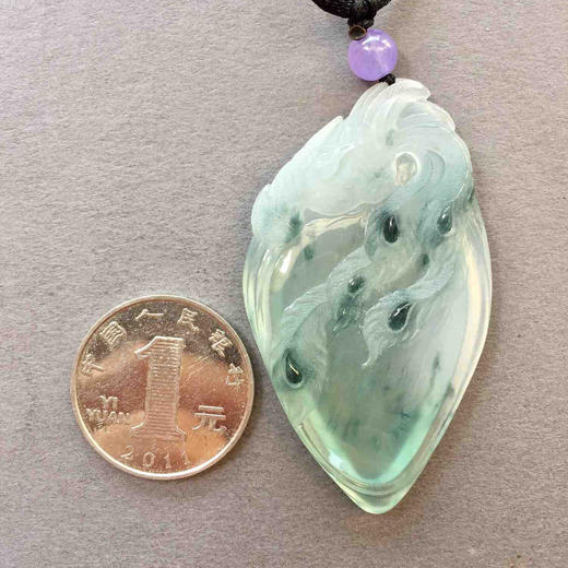 翡翠高冰种飘花凤凰，林双作品 商品图3