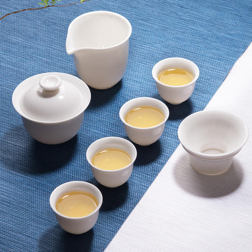 茶人岭 素简 白瓷茶具套组8件 商品图0