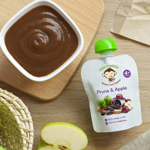 littlefreddie小皮果泥西梅苹果泥90g5支装婴儿辅食泥