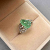 翡翠高冰种浅阳绿三足金蟾戒指18k白金钻石镶嵌 商品缩略图5