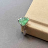 翡翠高冰种浅阳绿三足金蟾戒指18k白金钻石镶嵌 商品缩略图1