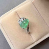 翡翠高冰种浅阳绿三足金蟾戒指18k白金钻石镶嵌 商品缩略图2
