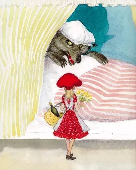 但在茨威格笔下,视角完全反过来了,我们看到的是狼的背影和小红帽有些