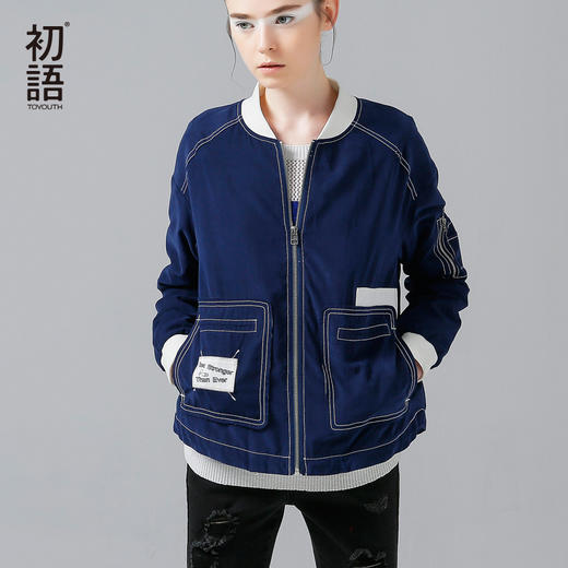 初语  棒球服女韩版学生短外套休闲夹克上衣8631402027 商品图0
