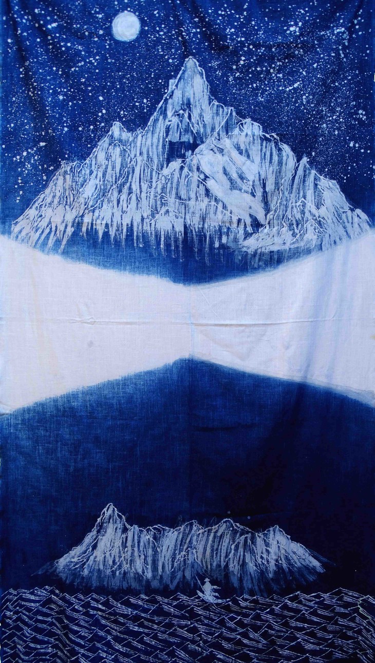 蜡染装饰画【定制】○蓝魂·青灵草木染