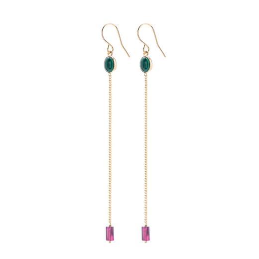 北京仓｜Wouters & Hendrix-Garnet-孔雀石和石榴石 耳环［比利时设计师］ 商品图1