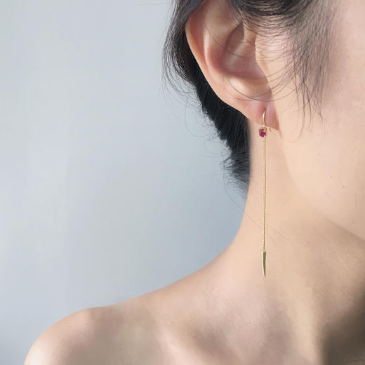 北京仓｜Wouters & Hendrix-Hook Ruby-红宝石 18K黄金 耳环［比利时设计师］ 商品图3