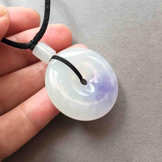 翡翠糯种飘紫罗兰平安扣 商品图6