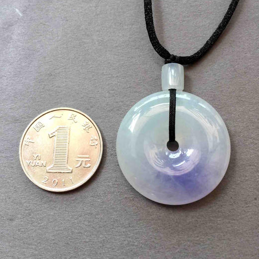 翡翠糯种飘紫罗兰平安扣 商品图3