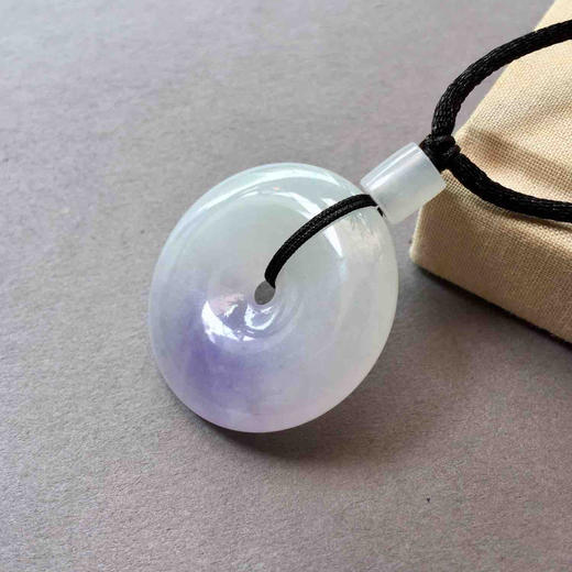 翡翠糯种飘紫罗兰平安扣 商品图1