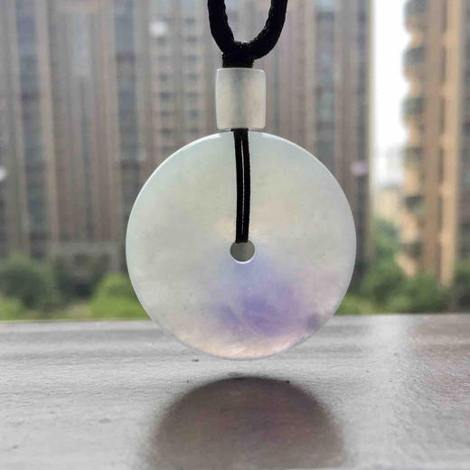 翡翠糯种飘紫罗兰平安扣 商品图8