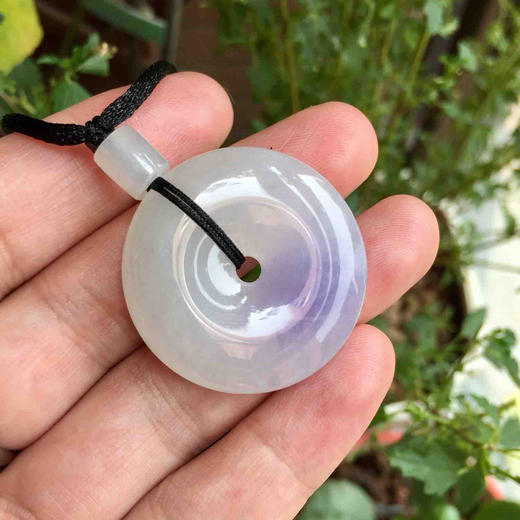 翡翠糯种飘紫罗兰平安扣 商品图7