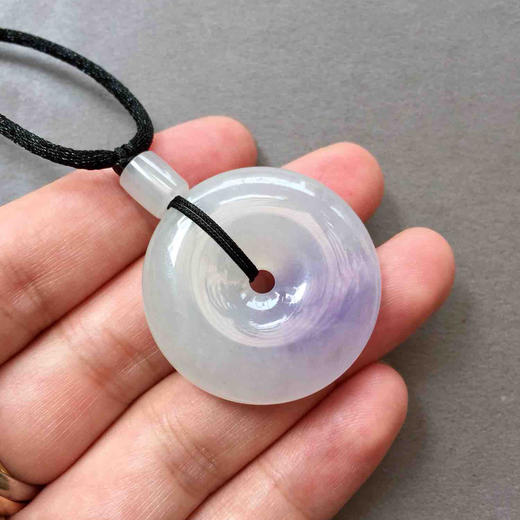 翡翠糯种飘紫罗兰平安扣 商品图5
