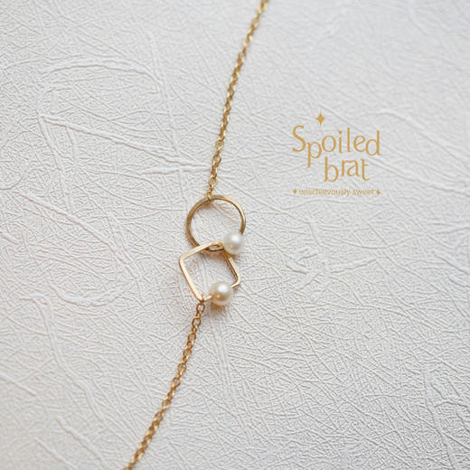 SpoiledBart Jewelry 14K注金 几何形 珍珠 简洁百搭 手链 商品图1