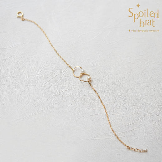 SpoiledBart Jewelry 14K注金 几何形 珍珠 简洁百搭 手链 商品图2
