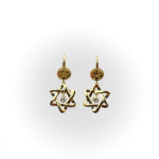 爱莎许愿工艺 芒星系列 六芒星星币耳环 商品图1