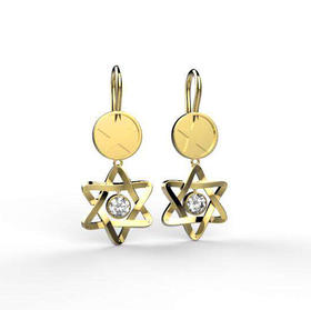 爱莎许愿工艺 芒星系列 六芒星星币耳环