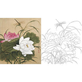 工笔花鸟白描底稿-余稚花鸟-斗方小品册页-YT10