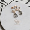 SpoiledBart Jewelry 14K注金  天然发晶 珍珠  小扇形 百搭 气质耳钉 商品缩略图1