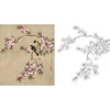 工笔花鸟白描底稿-余稚花鸟-斗方小品册页-YT09 商品缩略图0