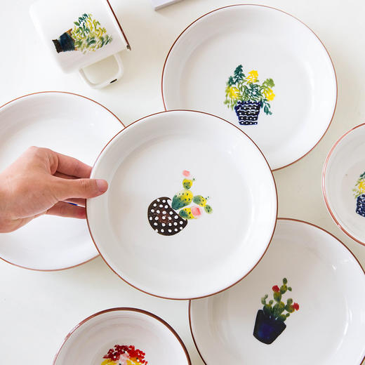 摩登主妇创意仙人掌系列餐具绿色植物马克杯沙拉盘菜盘米饭碗1 商品图0