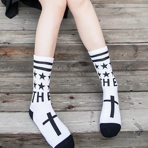 杜拉西今番新品时尚设计潮流动感女孩提花全棉小腿中筒袜 7THREE3 商品图3