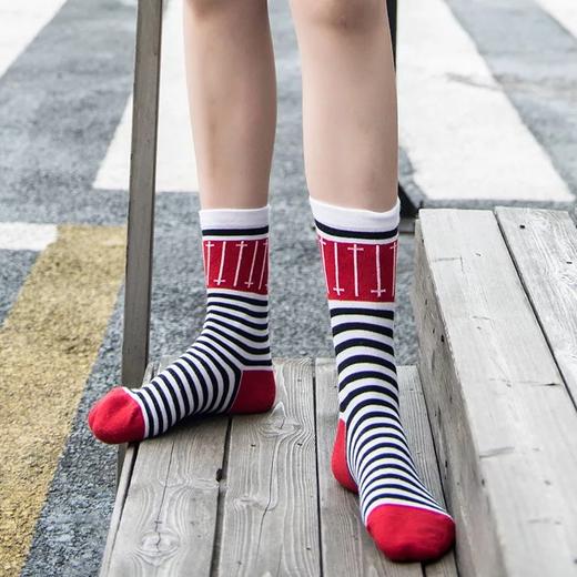 杜拉西今番新品时尚设计潮流动感女孩提花全棉小腿中筒袜 7THREE3 商品图7