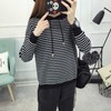 【服饰鞋包】春秋装新款女装短款套头学生毛衣女士条纹连帽针织小外套 商品缩略图0
