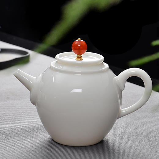 永利汇 羊脂玉白瓷小茶壶孟起壶陶瓷功夫单壶茶具创意过滤泡茶器 商品图0