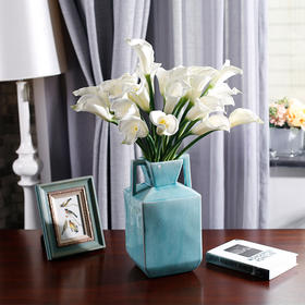 原野 现代田园风高雅马蹄莲仿真花套装 家居客厅装饰花摆设 会所酒店展厅艺术插花假花摆件 整体